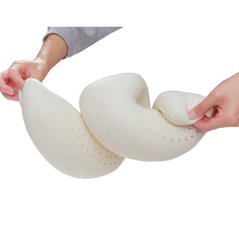 Natural Latex Pillow U-shaped Cervical Spine Neck Pillow Latex Pillow Car Office Neck Pillow Siesta Soft Slow Rebound Pillow