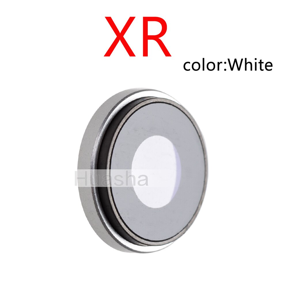 Voltar câmera traseira lente de vidro anel capa com moldura titular para o iphone x xr xs max lente de vidro da câmera + moldura peças: For XR White