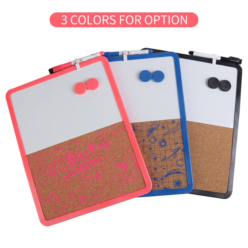 Multifunctionele Schrijfbord Droge Wissen Chidren Graffiti Board Combo Wit Board & Kurk Boord Met Whiteboard Pen push Pin