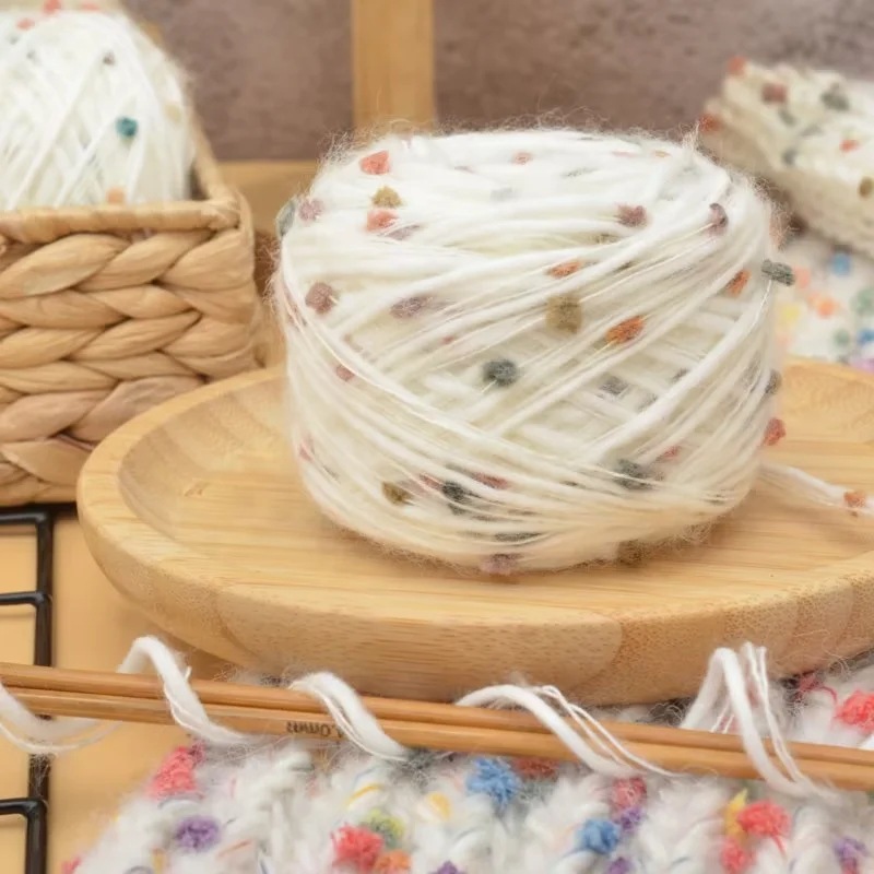 Hilo de lana de punto arcoíris, 50g, tejido a mano, Mohair, hilo de ganchillo, hilo de punto grueso, bufanda DIY, suéter, línea de sombrero blanet, 1 ud.