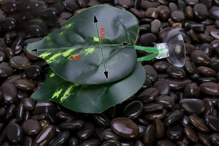 1 Uds. De hojas artificiales para pecera, decoración de cama para descanso de peces, decoración de acuario, cama flotante, hamaca de hojas, perca de lucha, Betta Spawning: Marrón