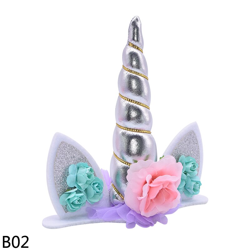 Unicorn Headband Halloween Children's Headband Birthday Party Baby Hair Accessories Headdress Unicorn Party: B02