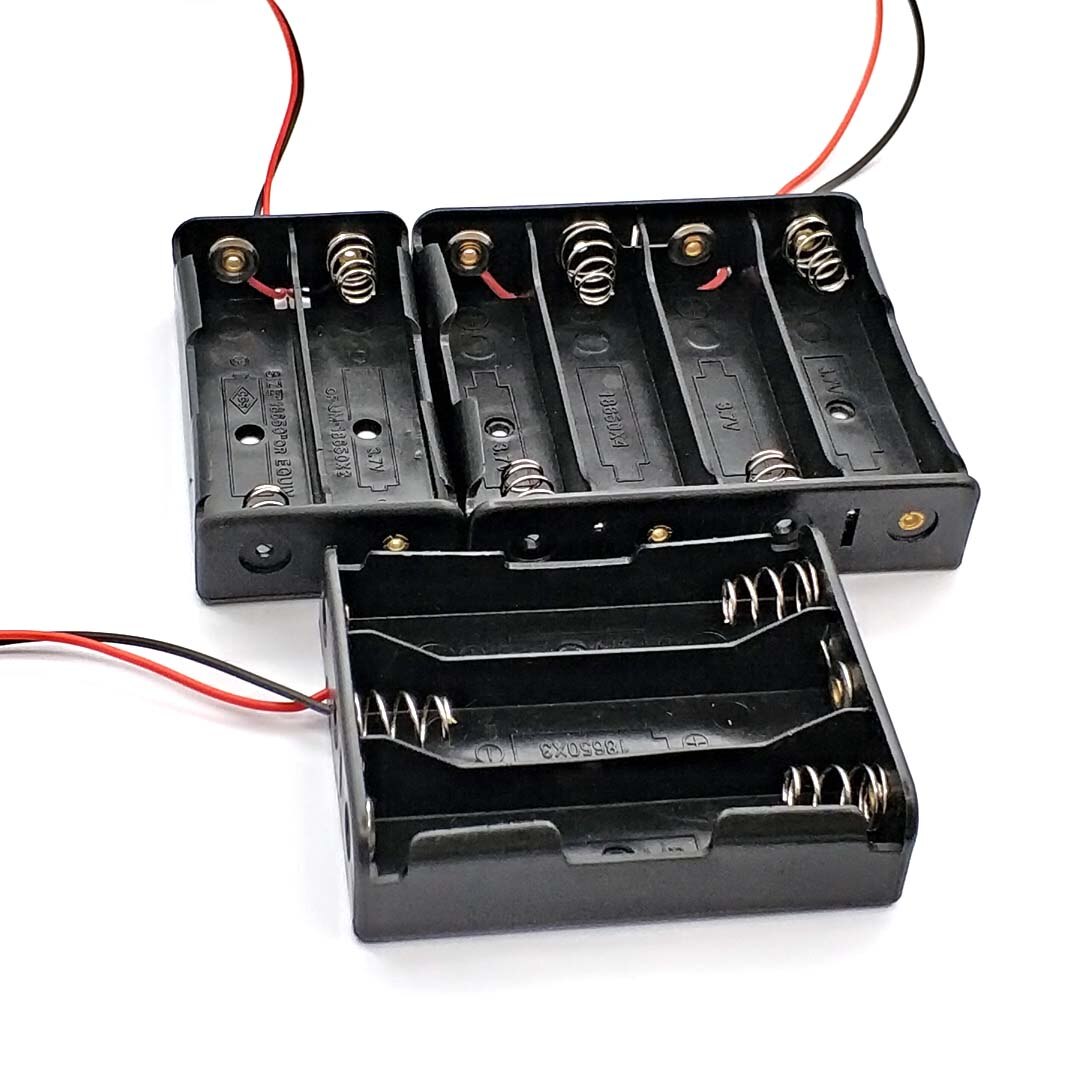DIY 2x 3x 4x 18650 Battery Holder Storage Box Case with DC 5.5x2.1mm Power Plug Plastic + Meta