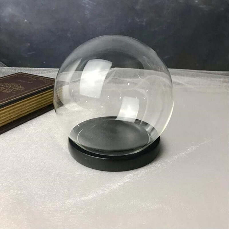 Black Base Diameter=10cm Round Glass Dome VaseHome Decoration Glass Dome Friend Wedding Decoration: Default Title