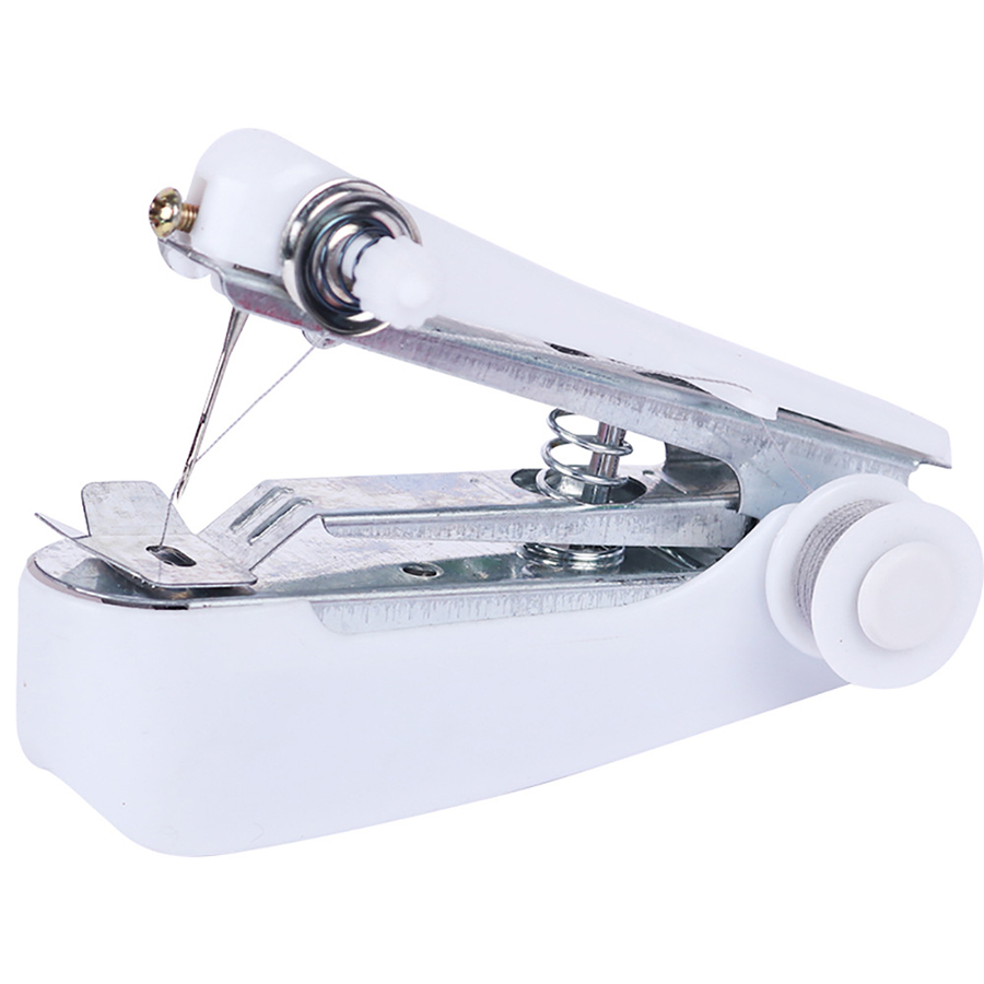 Mini máquina de coser Manual para el hogar, Kit de costura multifuncional, portátil, de bolsillo, 4 colores disponibles: BLANCO