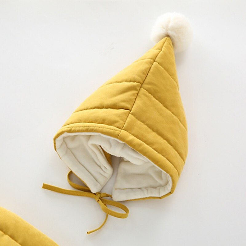 Frete grátis inverno quente bebê macacão + chapéu 2 pçs conjunto roupas recém-nascidos meninas meninos snowsuit macacão infantil crianças casacos outerwear