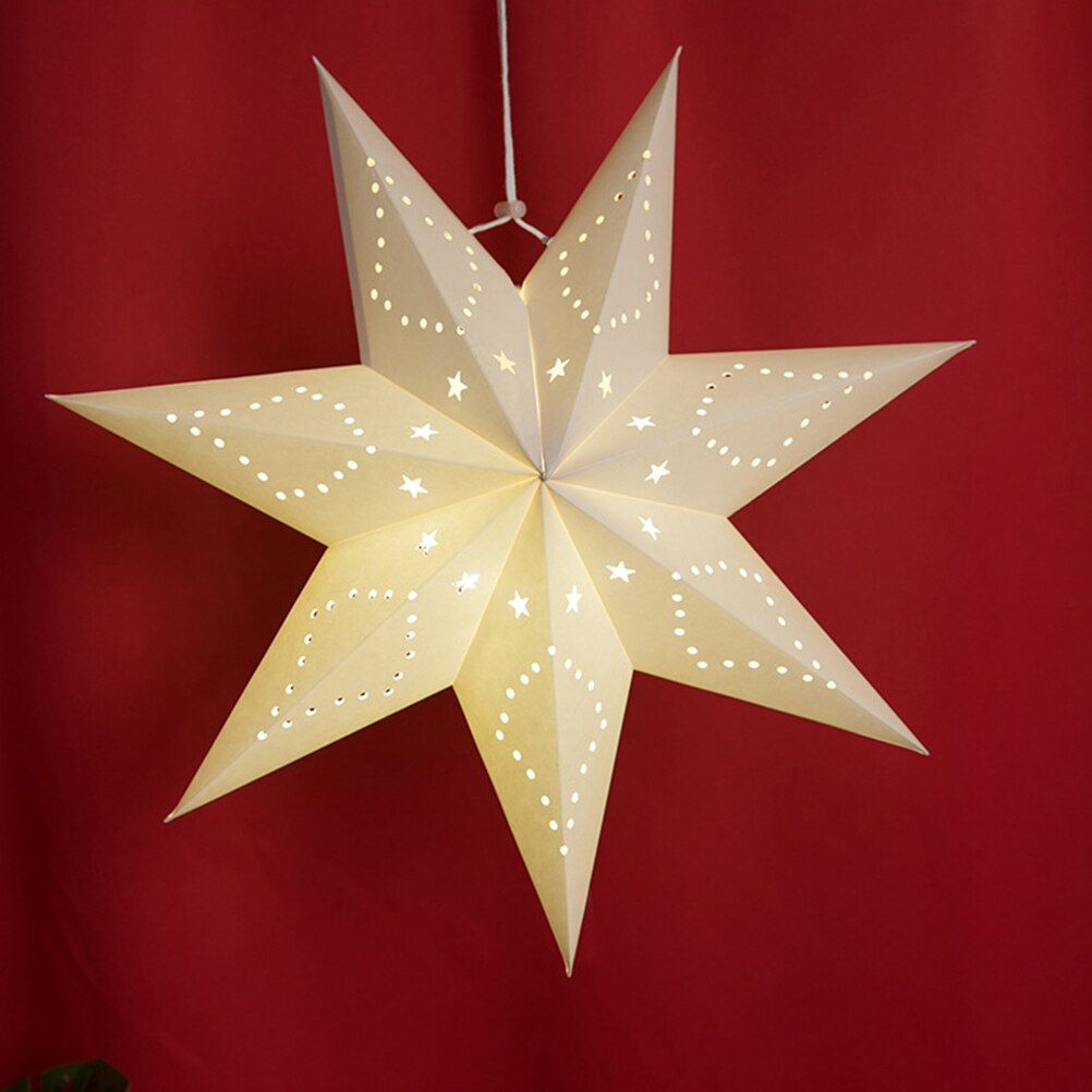 FAROL DE PAPEL hueco, estrellas en forma de pantalla, decoración de Festival para , cumpleaños, ventana, pantalla de lámpara de estrella de papel
