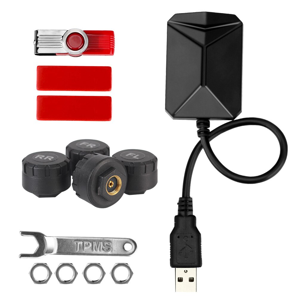 Système de navigation Android TPMS avec 4 capteurs, système d'alarme, USB, voiture Android TPMS, transmission sans fil, opathie, surveillance de la pression: Navigation/DVD mis à jour