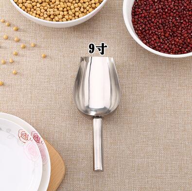 8-11 Inch Stainless Steel Ice Scraper Food Buffet Candy Bar Ice Scoops Shovel Utensils: 9 inch