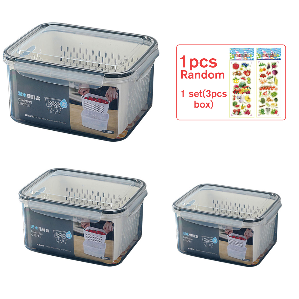 Égouttoir à légumes et fruits, boîte de rangement de cuisine, réfrigérateur pour garder au frais, bac à légumes et fruits, panier en plastique multifonctionnel