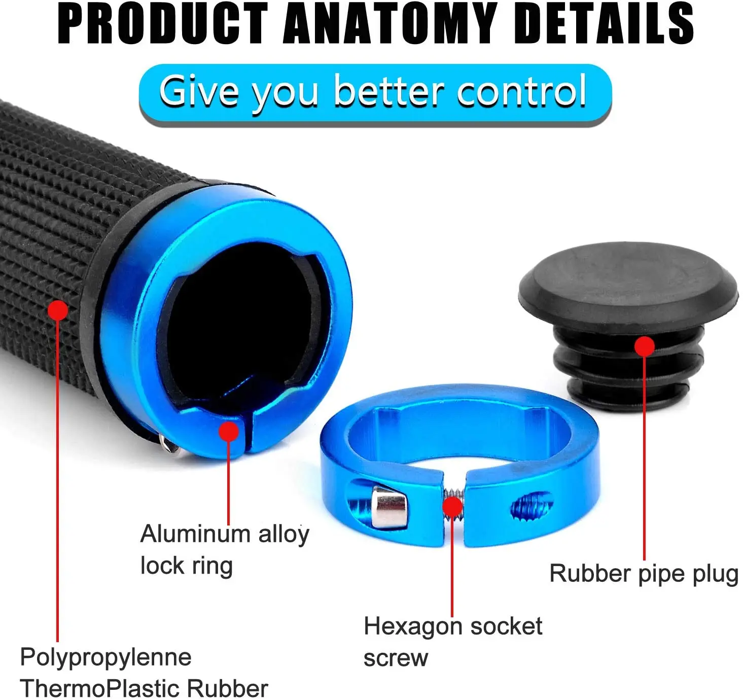 Empuñaduras de goma para bicicleta, bloqueo de aleación de montaña, empuñaduras de manillar de bloqueo Bilateral, funda antideslizante para manillar de ciclismo, accesorios para bicicleta BMX