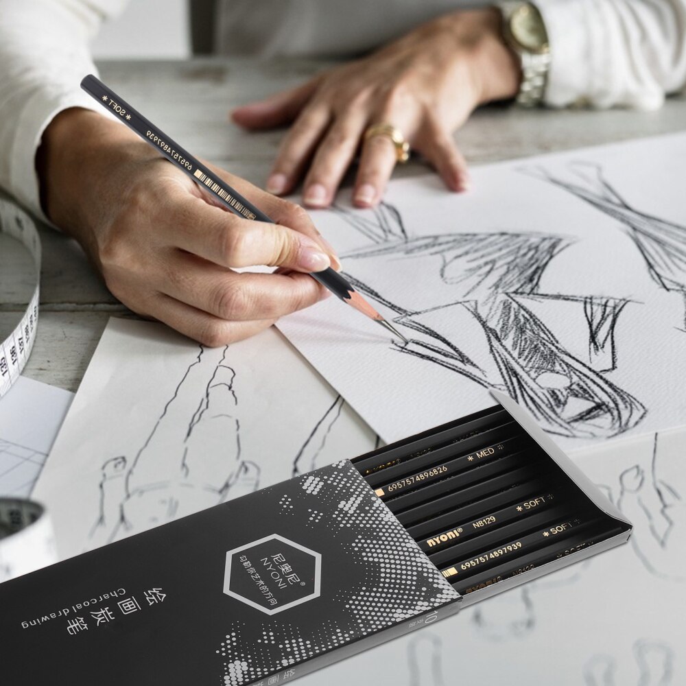 10pcs Durable Sketch Pencils Drawing Artist Pencils Helpful Painting Supply