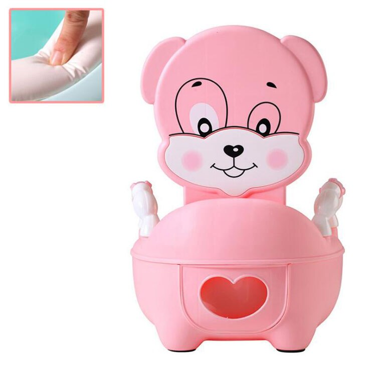 Bærbar baby toalett sete gryte for barn pottopplæring sete barn potto toalett multifunksjonell trening pottoalett: Type 1 rosa