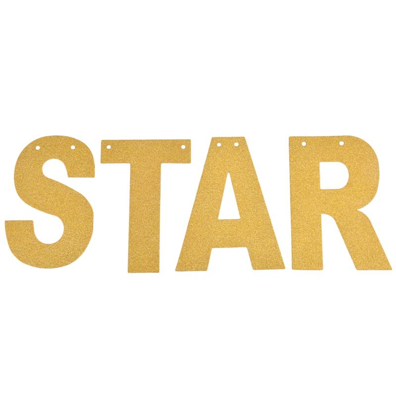 FunPa Party Letter Banner Paper Twinkle Twinkle Little Star Pattern Party Banner Glitter Banner For Baby Shower Party Decor