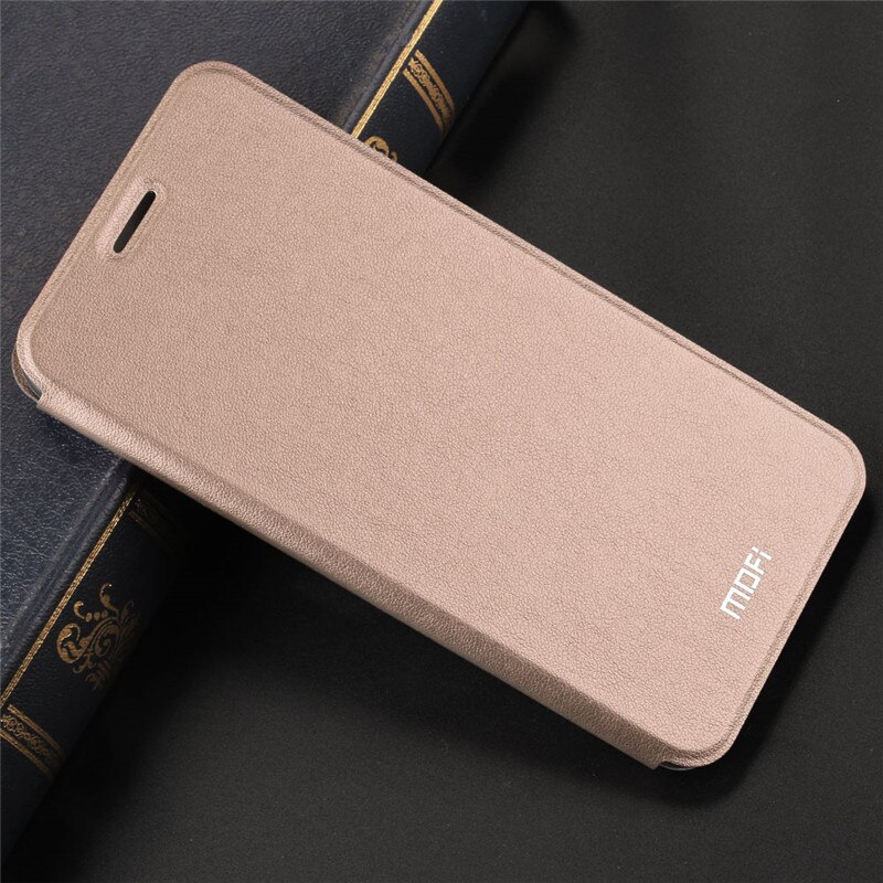 Funda de MOFI para Redmi Nota 7 caso para Redmi Nota 7 Pro Flip caso para Xiaomi Redmi Note 7 De cuero de la PU transparente protector de TPU Capas: Gold