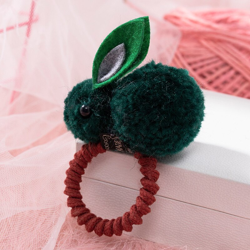 Korean Elastic Rubber Bunny Hair Clip Ball Rabbit Hair Ring Female Hair Tie Cute Hairpin Rope Children Hair Accessories: 10
