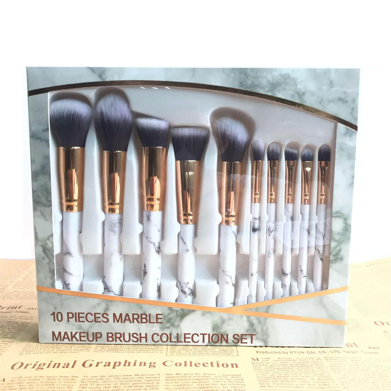 Brand Women Marbling Makeup set Soft Taklon Hair Makeup Artist Brush Tool Brush Kit