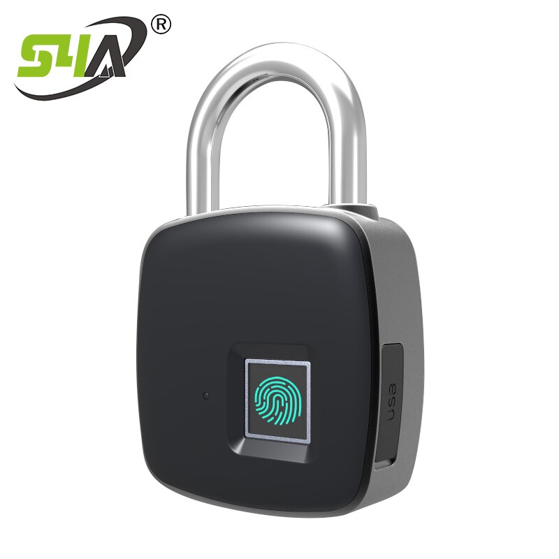 Waterdichte USB Oplaadbare Lock Anti-Diefstal Beveiliging Keyless Smart Vingerafdruk Slot Vingerafdruk Hangslot voor Deur Bagage Case