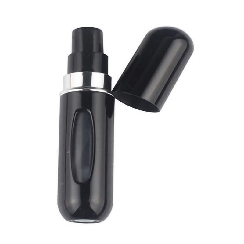 5ml Travel Accessories organizer Mini Refillable Perfume Bottle Canned Air Spray Bottom Pump Perfume Atomization for Travel need: black