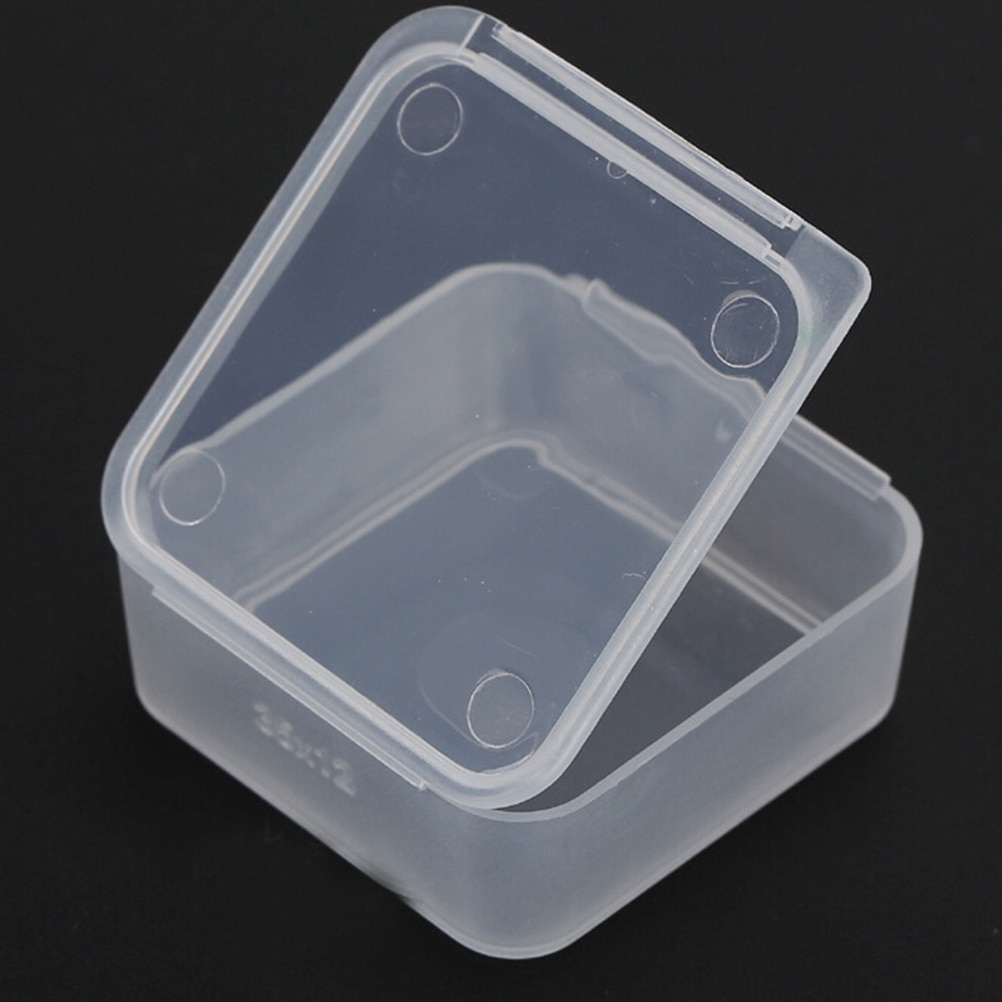 5Pcs/lot Small Square Plastic Clear Transparent Collection Container Case Storage Box Coin Capsules Holders Collecting