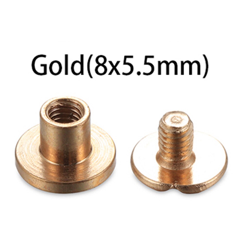 20Pcs Schraube Nagel Nieten Für Leder Handwerk Gürtel Feste Messing Nagel Nieten Schrauben Tuch Taste Dekoration Nagel DIY sammelalbum: gold 8x5.5mm