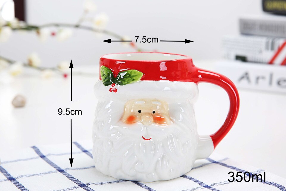 Jultomten, snögubbe, älgmugg, julmugg keramisk mugg härliga barnmjölk kaffe flaskor keramiskt mjölkglas 380ml