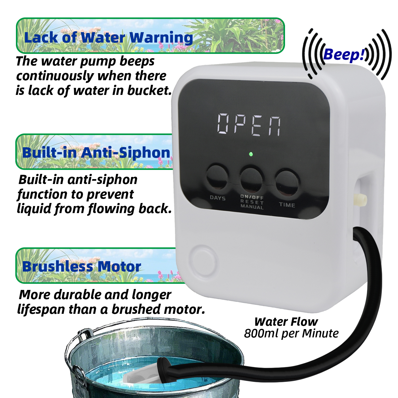 Garden Solar Timer Automatic Drip Irrigation Kit Solar Powered for Balcony Potted Plants Watering System DIY Dropper Fittings