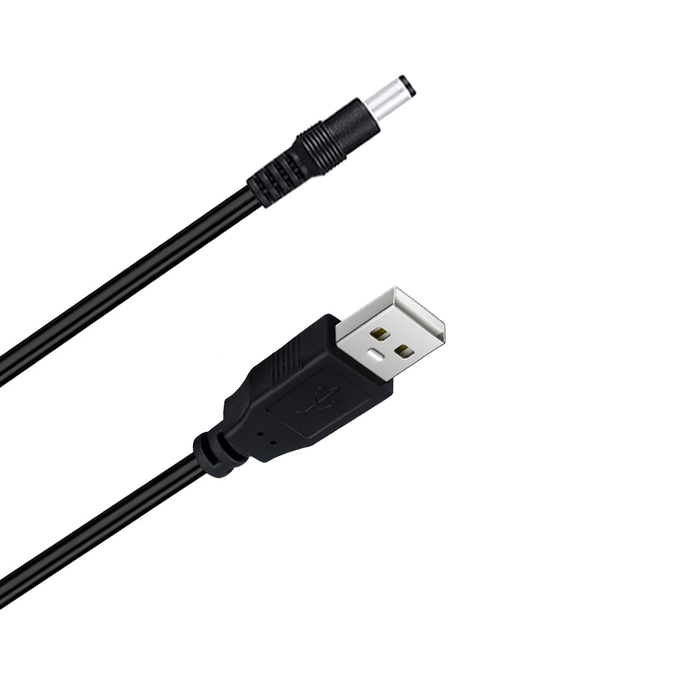 Elistooop USB a DC-Cable de alimentación macho a macho de 5,5mm y 5V, Conector de barril USB, Cable cargador para altavoz de enrutador de ventilador pequeño