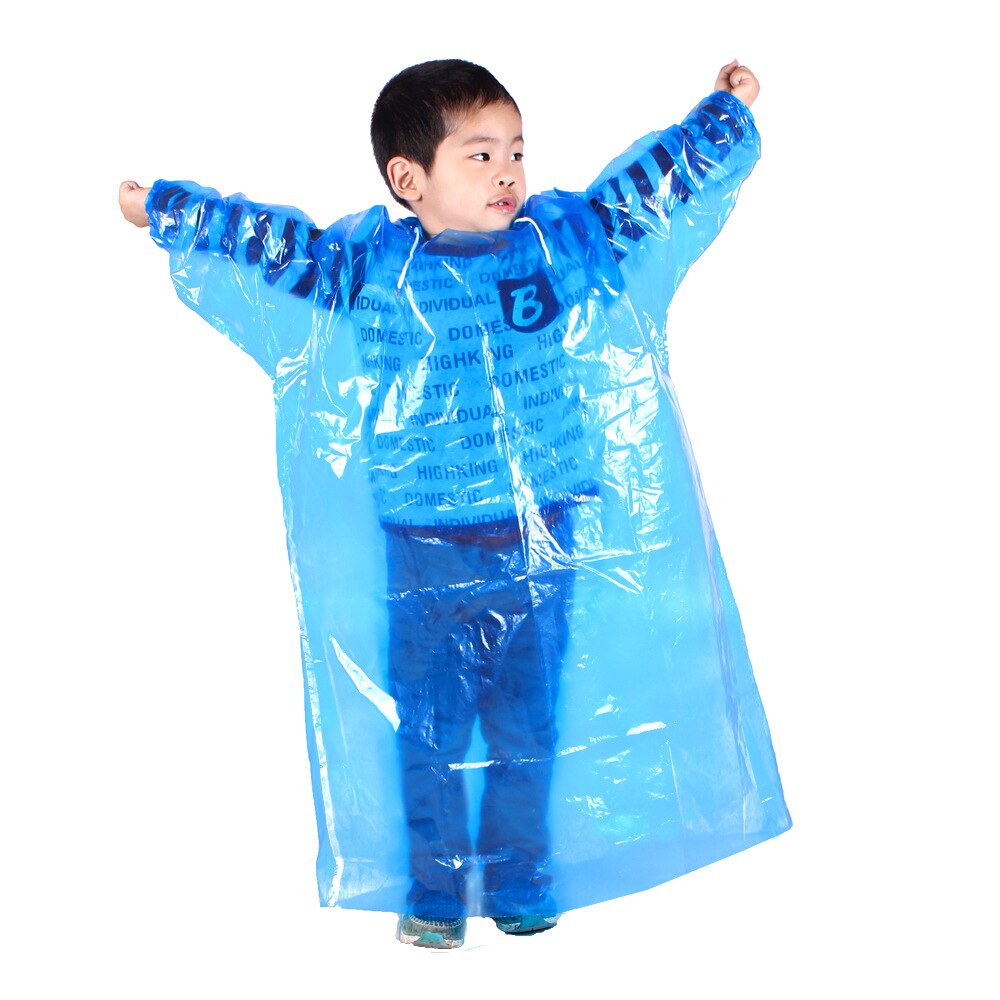 Children Disposable Raincoat Thickened Collar Loose Sleeve Outdoor Raincoat The Same Style For Mother And Child