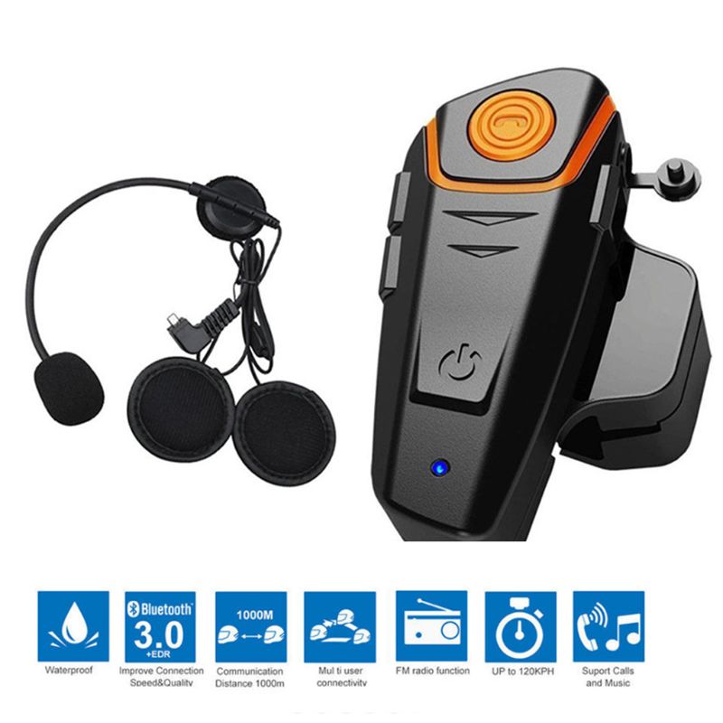 Waterproof BT-S2 Multi BT Interphone 1000M Motorcycle Bluetooth Helmet Intercom Y5GF