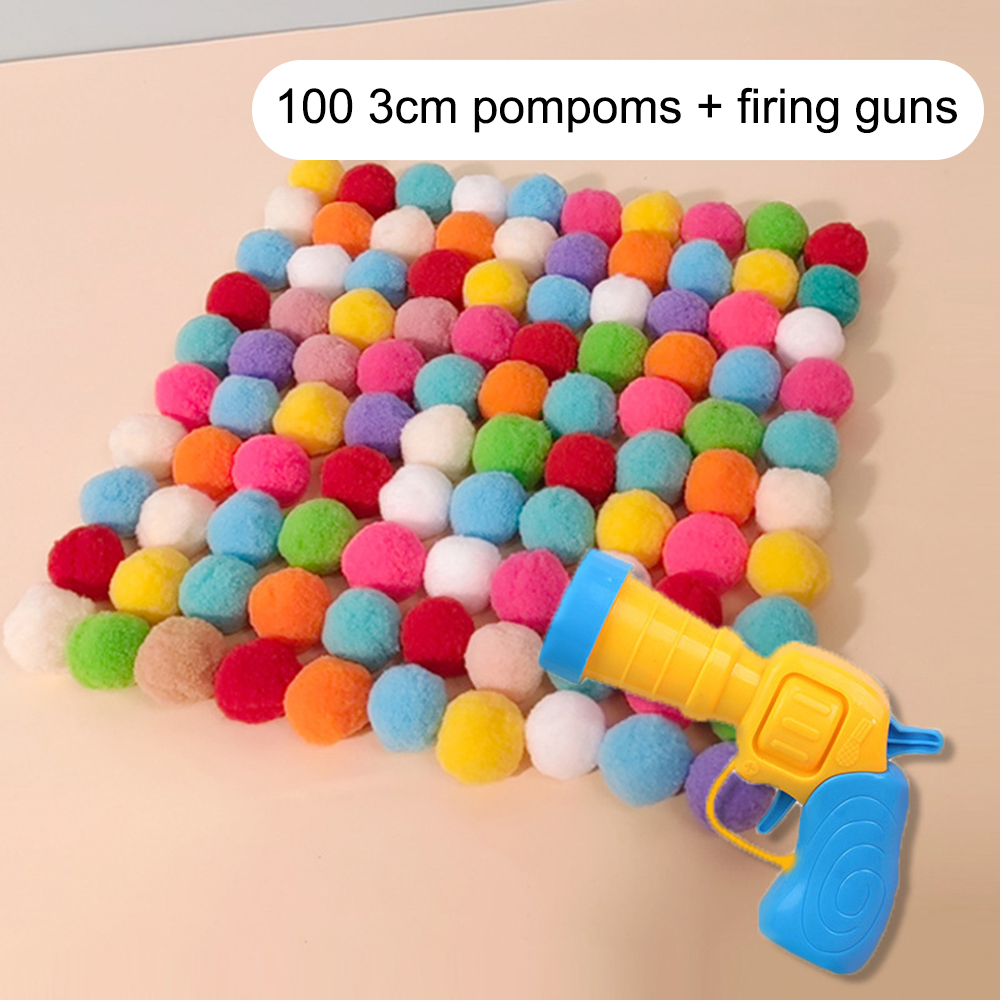 1 ensemble de jouets interactifs pour chat, pistolet jouet très amusant, 20 pièces, balle en peluche, lance une balle silencieuse à rebond élevé pour taquiner le chat: WHITE