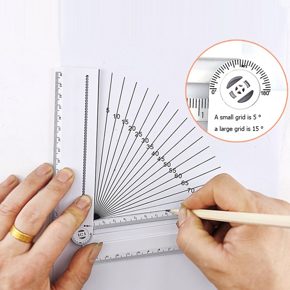 Multifunctional Folding Geometric Drawing Ruler Circle Drawing Angle Mathematical Measurement Drawing Tool Compass Tool Ruler