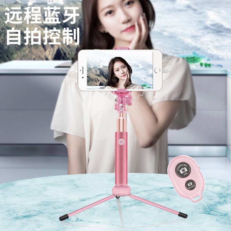 Multi-functional Bluetooth Selfie Stick Mobile Phone Live Remote Control with Mirror Selfie Stick Lazy Holder Tripod