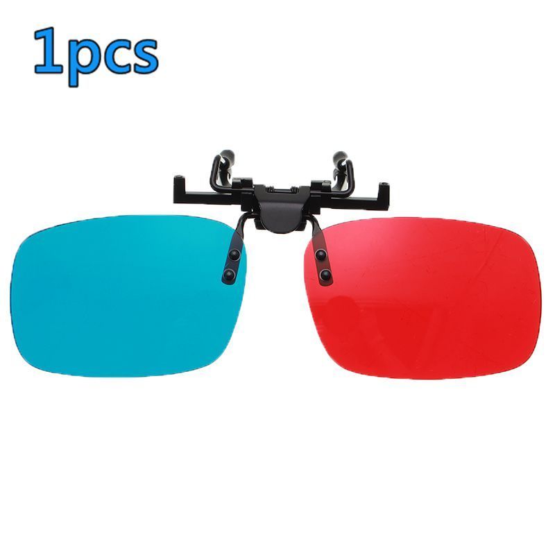 1 stuks /2 stuks /4 stuks 3d glazen 3d bioscoopbrillen clip-on passieve circulaire polarisatie universeel voor 3d tv films veilig handig: 1 st rood blauw