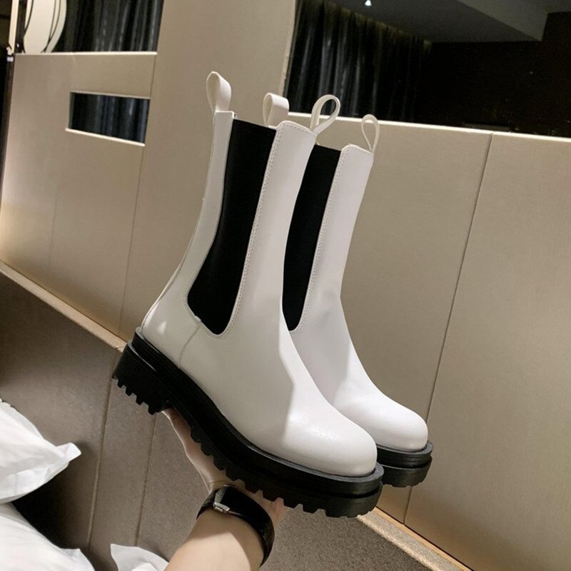 Cootelili couro botas femininas marca outono inverno quente curto tornozelo botas plataforma sapatos de água à prova dwaterproof água sapatos antiderrapante