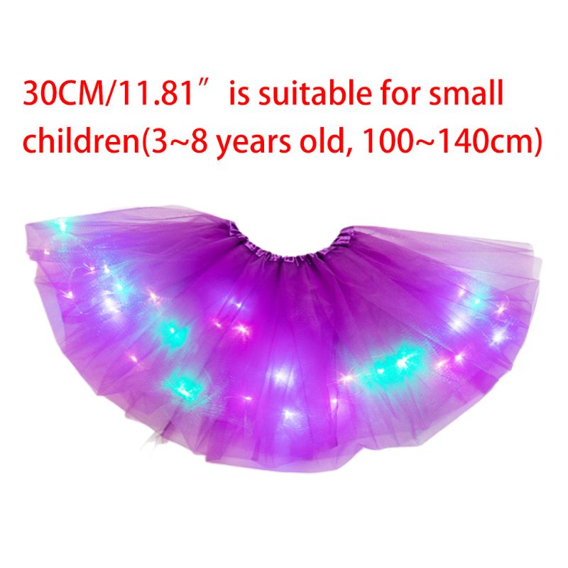 Kleine Meisjes Led Light Up Tutu Rok Neon Kleurrijke Lichtgevende Party Dance De Rok