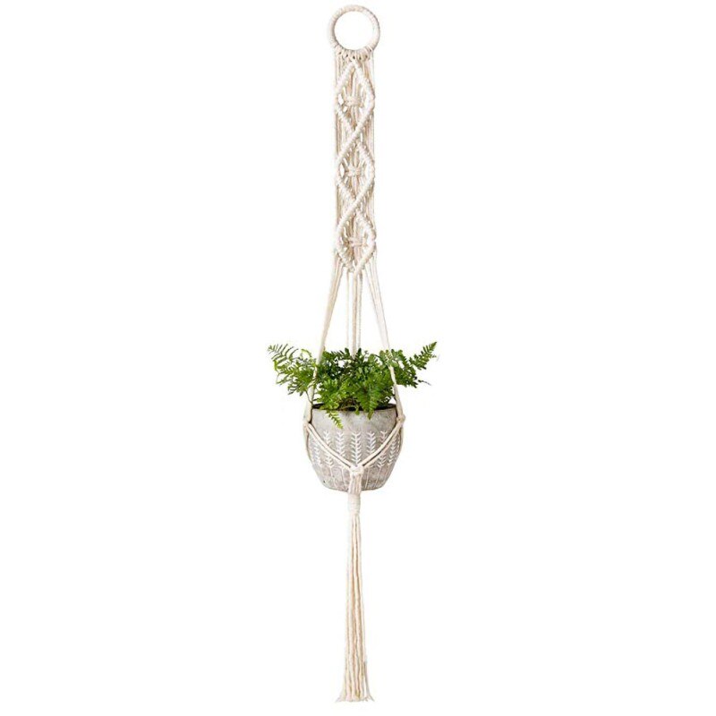 Handgemaakte Geknoopte Macrame Plant Hanger Bloem/pot Hanger voor Wanddecoratie Countyard Tuin: 67B