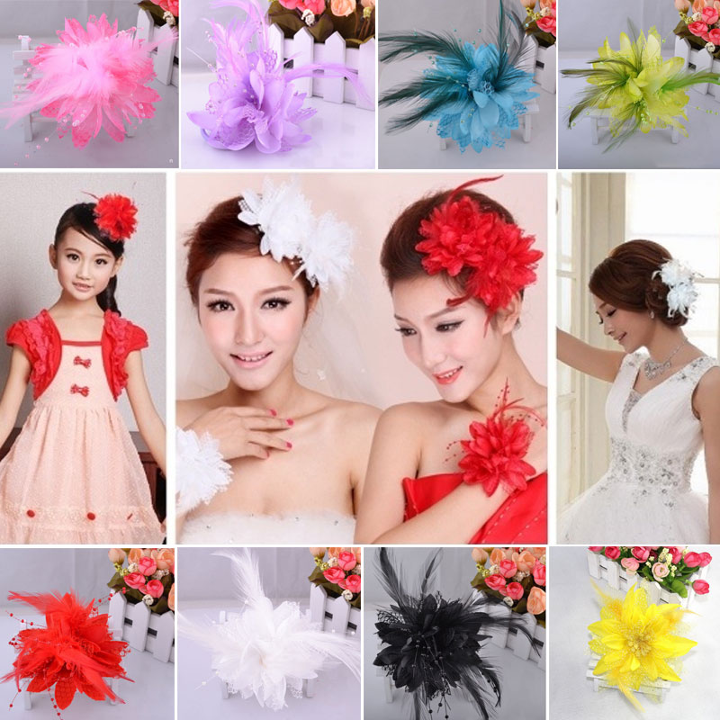 Mode Bloem Veer Bruiloft Haar Tovenaar Kraal Corsage Haarspeldjes Bruids Haarband Broche Pin Bloemen Gasten Noiva Haarspeldjes