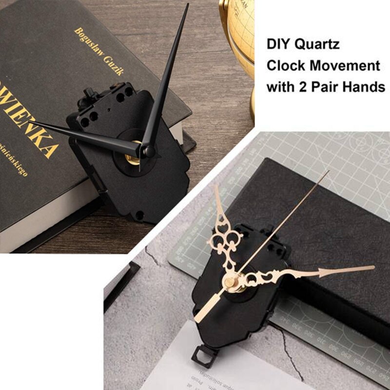DIY Quartz Pendulum Clock Movement Mechanism Clock Kit with 2 Pairs Different Hands Wall Clock Repair Parts Replacement