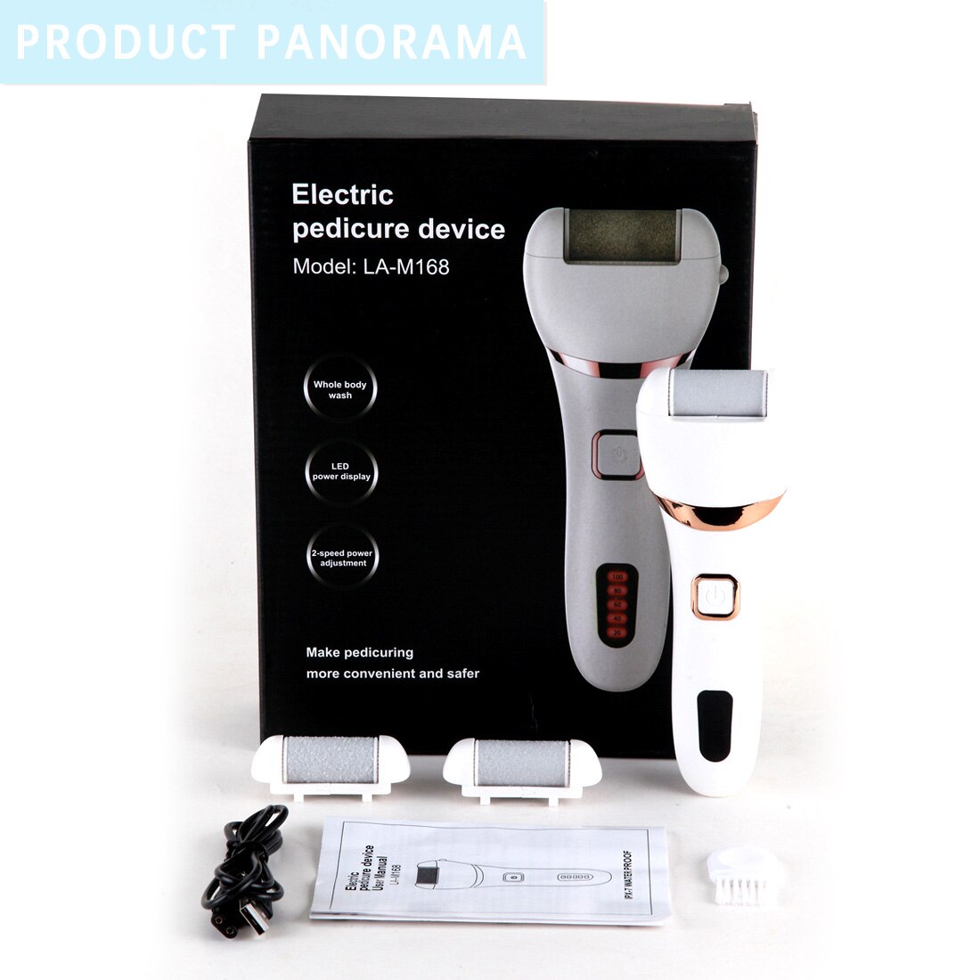 Lima eléctrica para el cuidado de los pies, herramienta de pedicura recargable con 3 cabezales de rodillo, para quitar durezas, talones agrietados,: 001 1pcs