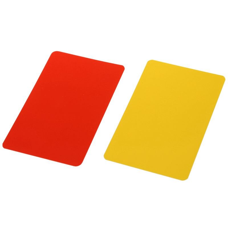 Box for football match referee red and yellow cards