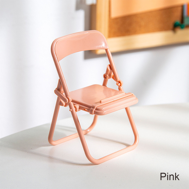 1 stk mobil tablet holder mini foldestol stativ bord mobiltelefon holder til iphone xiaomi huawei telefon bærbart beslag: 1pc lyserøde