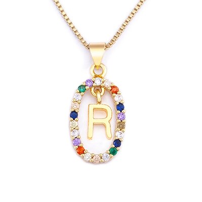 Nouvelle offre spéciale coloré 26 lettres A-Z initiale M S C K Alphabet pendentif longue chaîne collier nom bijoux femmes accessoires: Plaqué argent antique