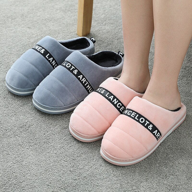 Wfl Womens Schoenen Thuis Mannen En Vrouwen Paar Indoor Warme Winter Huis Slippers Zachte Anti-Slip Zool katoen Vrouwen Slippers