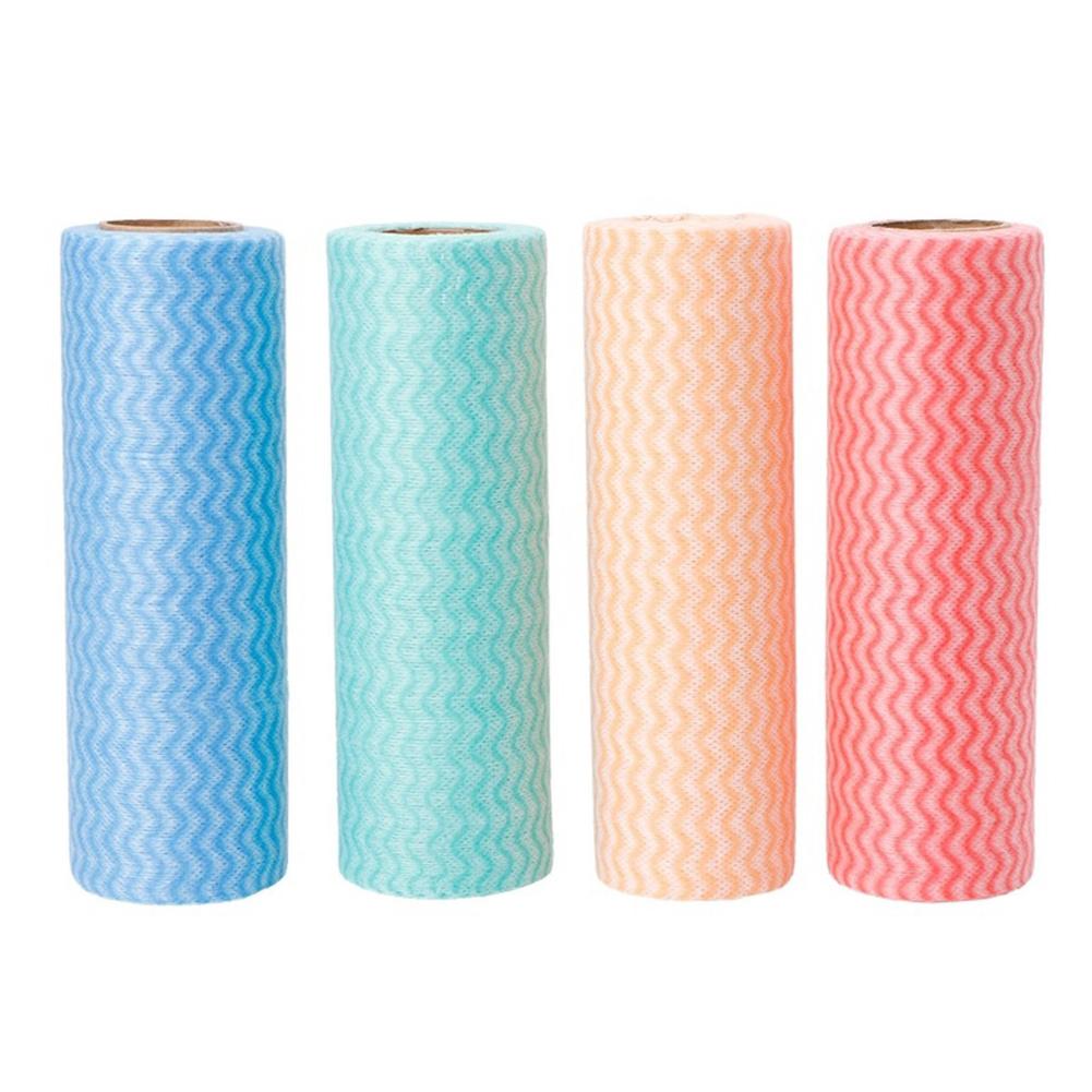 Paño de cocina desechable de tela no tejida, paño para lavar platos, toallas de limpieza para cocina, trapos de limpieza antigrasa, 50 hojas por rollo