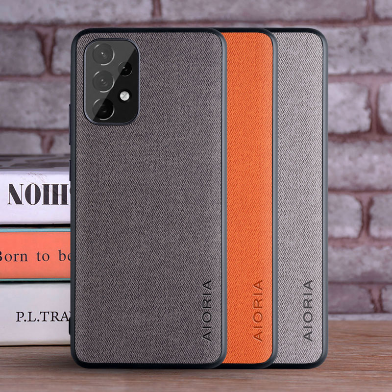 Case for Samsung Galaxy A53 A73 A33 A23 5G coque Luxury textile Leather skin soft phone cover for samsung galaxy a53 case funda