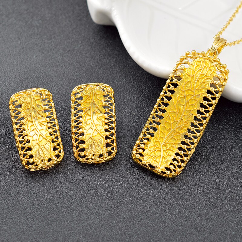Sunny Jewelry Square Jewelry Set For Women Earrings Pendant Necklace Big Jewelry For Party Anniversary Ethnic Jewelry Findings