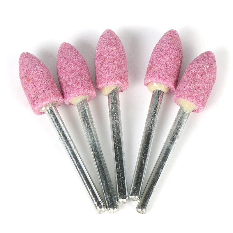 10 stuks schuurstenen voor dremel accessoires slijpsteenkop voor dremel roterende gereedschappen kogelvormig roze
