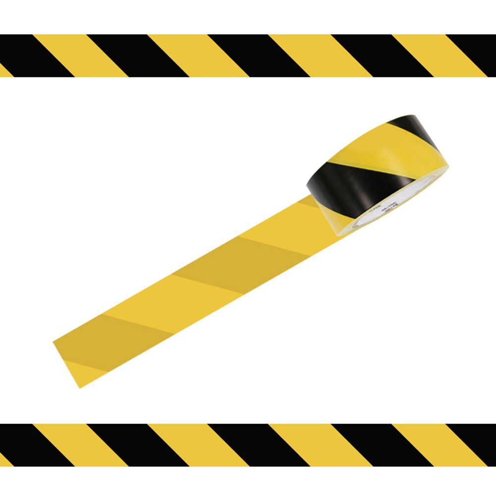 Cinta de advertencia de distancia Social de PVC a rayas de 33m x 50mm, cinta amarilla de seguridad resistente al desgaste para escaleras, autoadhesiva impermeable