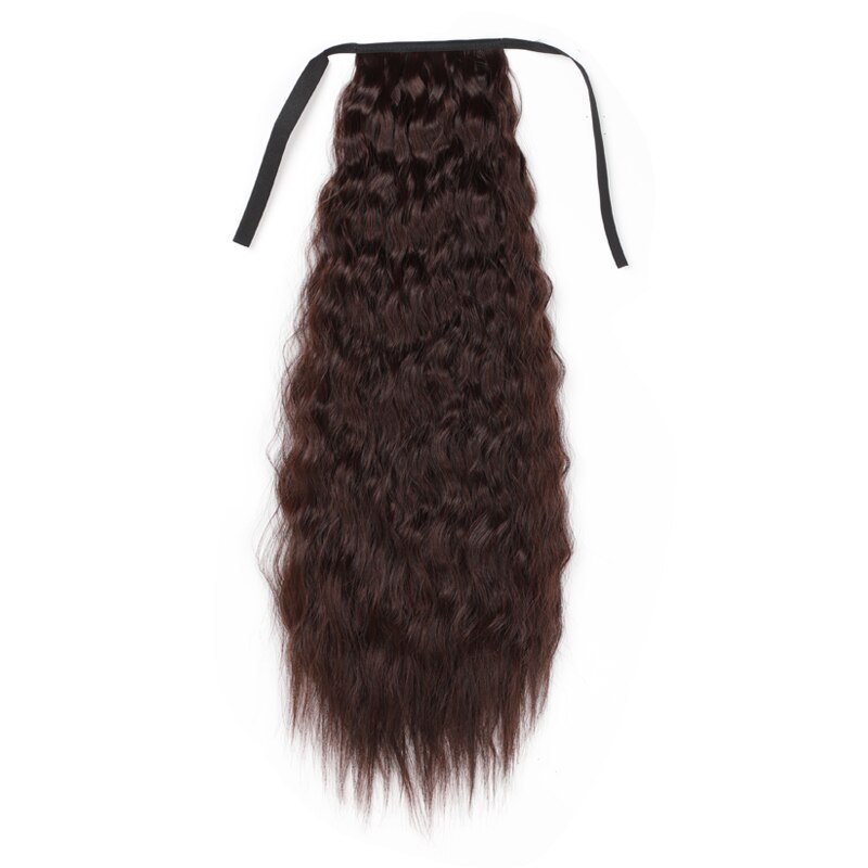 WIGSIN 22Inch/32Inch Syntheic Afro Kinky Curly Drawstring Ponytail Hair Extensions Natural Black Brown Hairpiece for Women: 2M33 / 32Inch